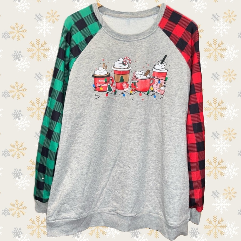 Christmas Sweatshirt NWOT  26" p2p 29" length